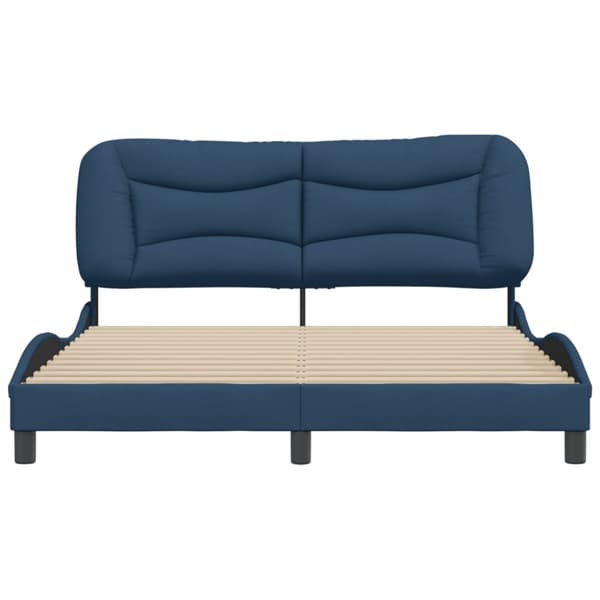 Bed Frame without Mattress "Hvar" Blue 160x200 cm Fabric