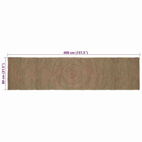 Områdesmattor Rektangulär Grå 80 x 400 cm Jute