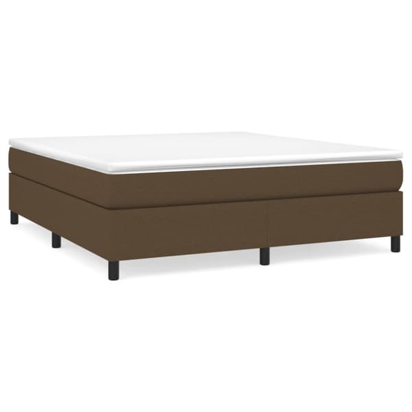 Boxspring-sängram mörkbrun 160x200 cm tyg