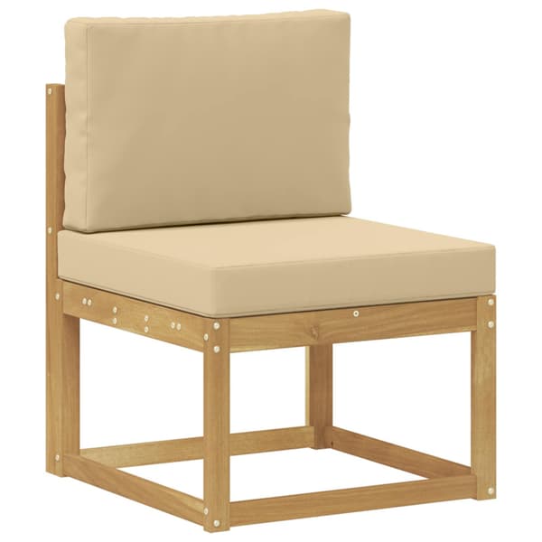 Utomhussoffset med kudde 6 pcs Vit och Beige Polyester