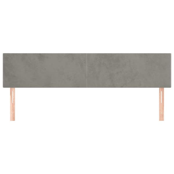 Sänggavlar ljusgrå 200x5x78/88 cm sammet