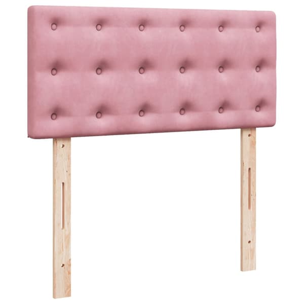 Ramsäng med madrass rosa 100x200 cm sammet