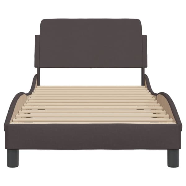 Bed Frame "Dover" Dark Brown 90x190 cm Fabric