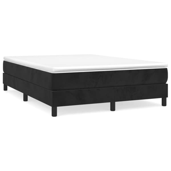 Boxspring-sängram svart 140x200 cm sammet
