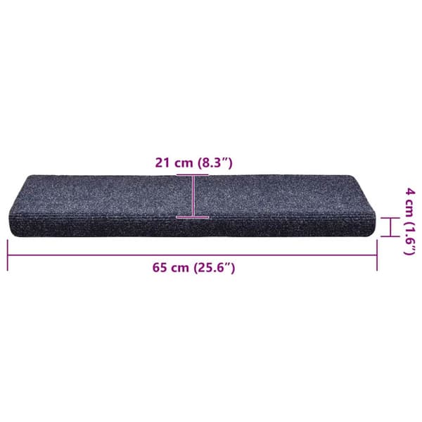 Trappmattor självhäftande 30 st 65x21x4 cm blå rektangulär kant