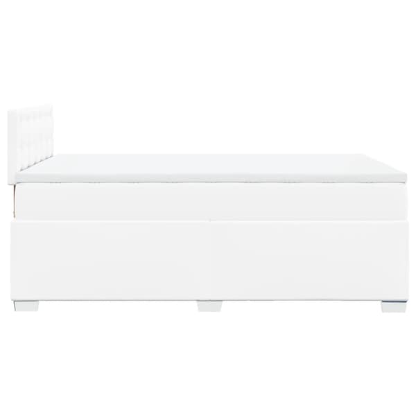 Ramsäng med madrass vit 120x200 cm konstläder