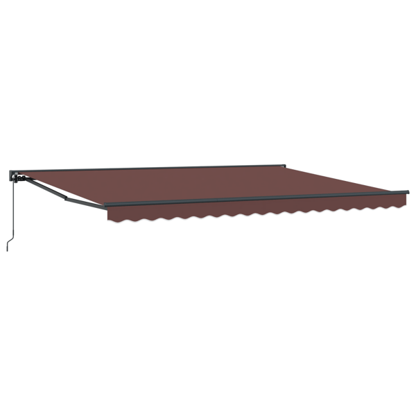 Markisram Brun 450 × 300 cm Polyester med PU-beläggning