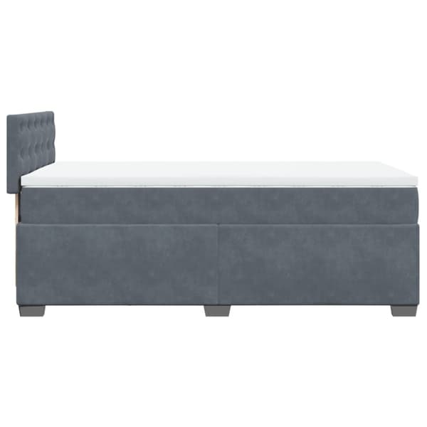 Ramsäng med madrass mörkgrå 90x200 cm sammet