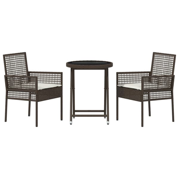 Trädgårds Bistro Set 3 pcs Brun konstrotting