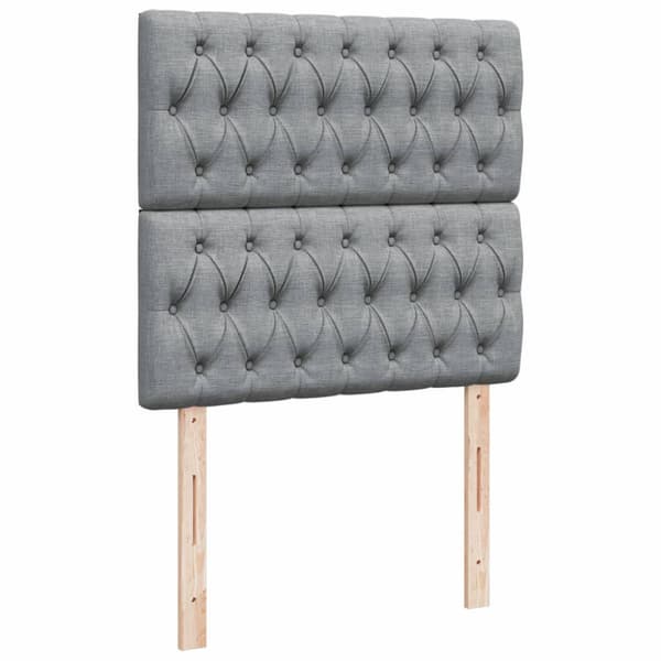 Ramsäng med madrass ljusgrå 90x190 cm tyg