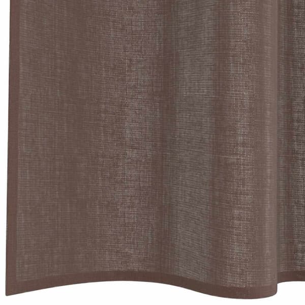 Voile gardiner med fliktopp 2 st brun
