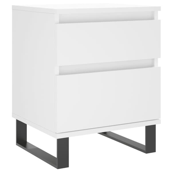 Sängbord vit 40x35x50 cm konstruerat trä