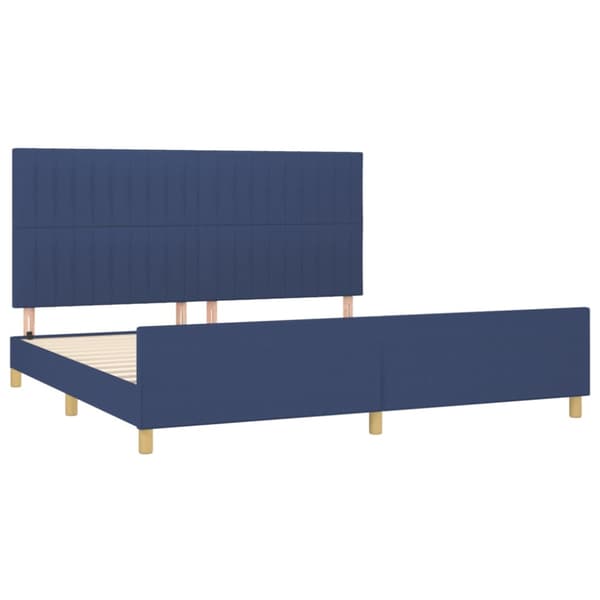 Sängram utan madrass blå 200x200 cm tyg