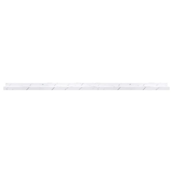 Vägg hylla Väggmonterat 2 pcs Vit marmor 115 x 9 x 3 cm