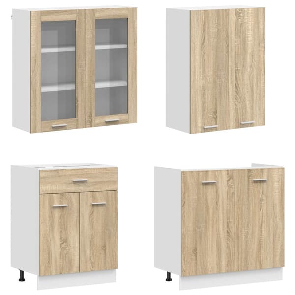 Köksenhet LYON 8 pcs Sonoma-ek Konstruerat trä