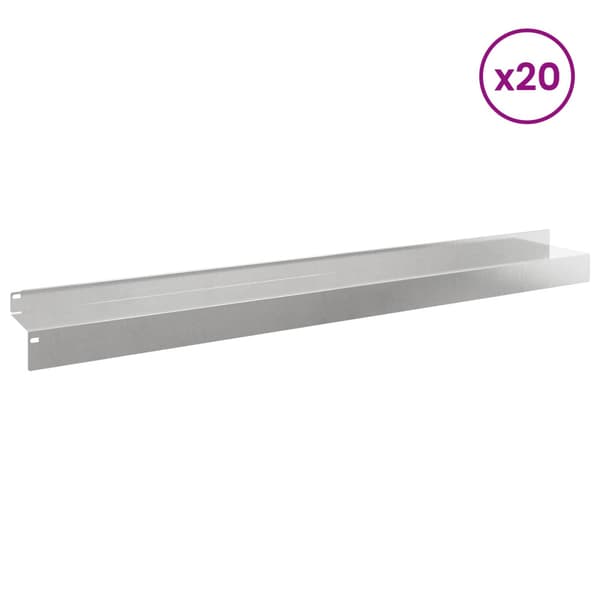 Kant för gräsmatta 20 pcs 100 x 10 x 8 cm Stål Silver