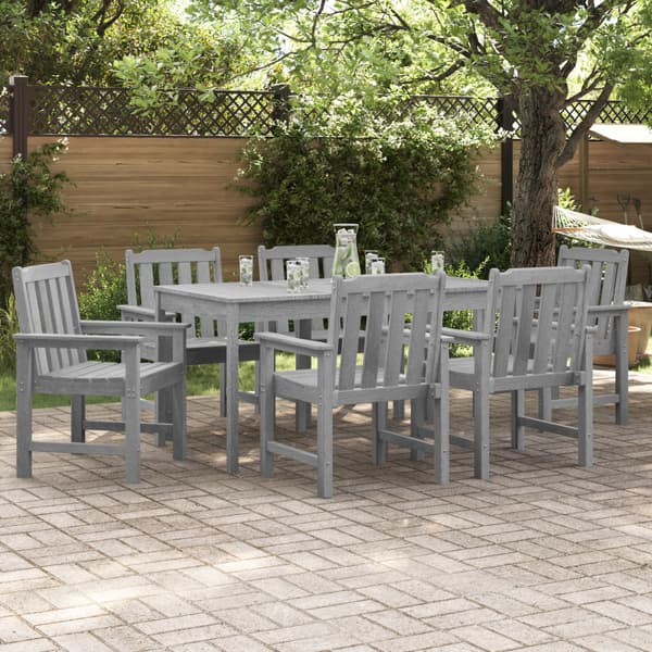 Trädgård Stol 6 pcs Ljusgrå 65.5 x 59 x 88 cm polyeten