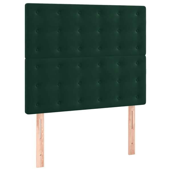 Ramsäng med madrass mörkgrön 90x190 cm sammet