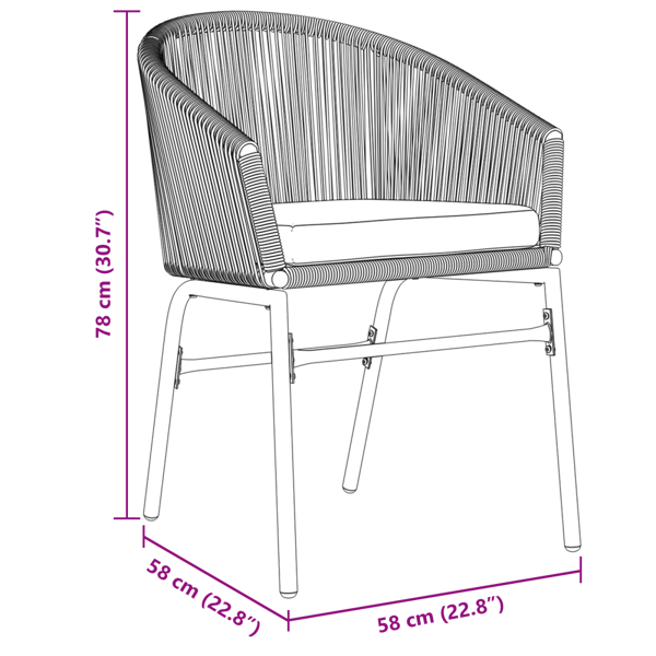 Trädgårdsmöbelset 7 pcs Svart konstrotting