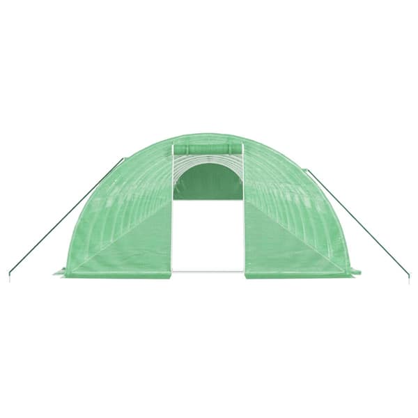Växthus med stålram grön 72 m² 18x4x2 m