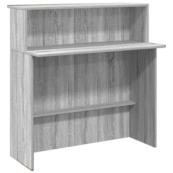 Receptionsdisk grå sonoma 200x50x103,5 cm konstruerat trä