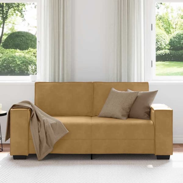 Soffa 2-sits brun 180x78x84 cm sammet