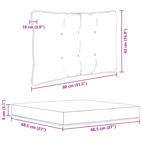 Utomhus Soffa Kudde 3 pcs Svart Polyester