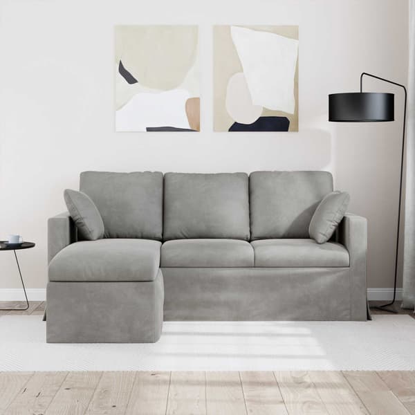 Soffa Ljusgrå 178 x 134 x 80 cm Sammet