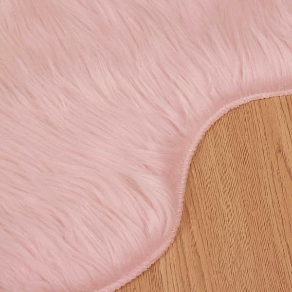 Fuskfäll matta TAFALLA Rosa 60 x 90 cm Polyester
