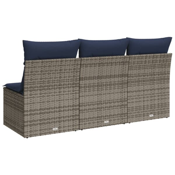 Trädgårdsoffa med kudde Grå 165 x 62 x 69 cm Poly rattan