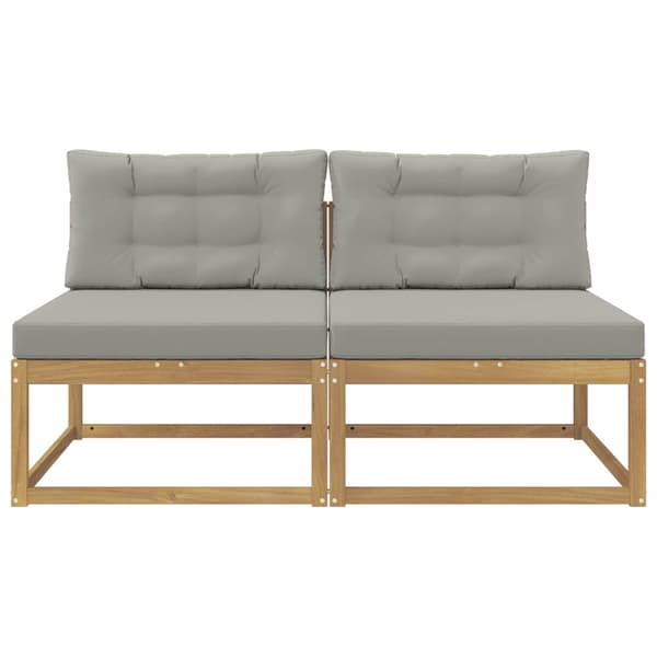 2 Stycke Utomhus Mellansoffa Polyester Vit