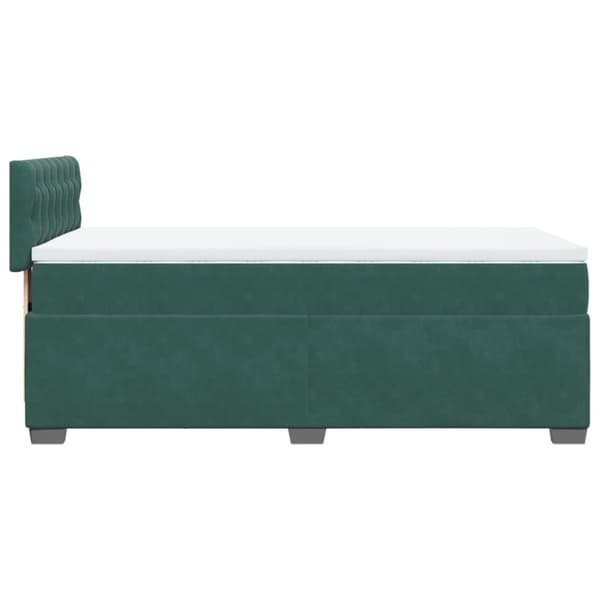 Ramsäng med madrass mörkgrön 80x200 cm sammet