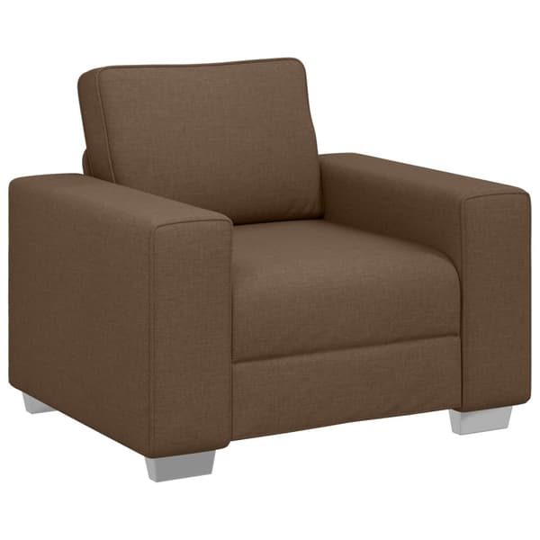 Soffa 3 st Brun Linnenblandad tyg