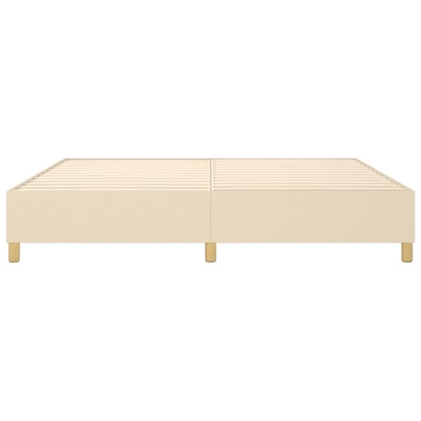 Boxspring-sängram gräddvit 200x200 cm tyg