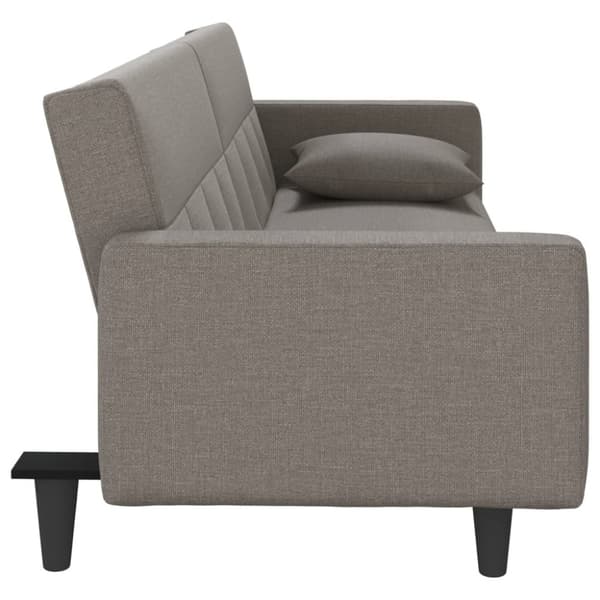 Bäddsoffa med kuddar taupe tyg