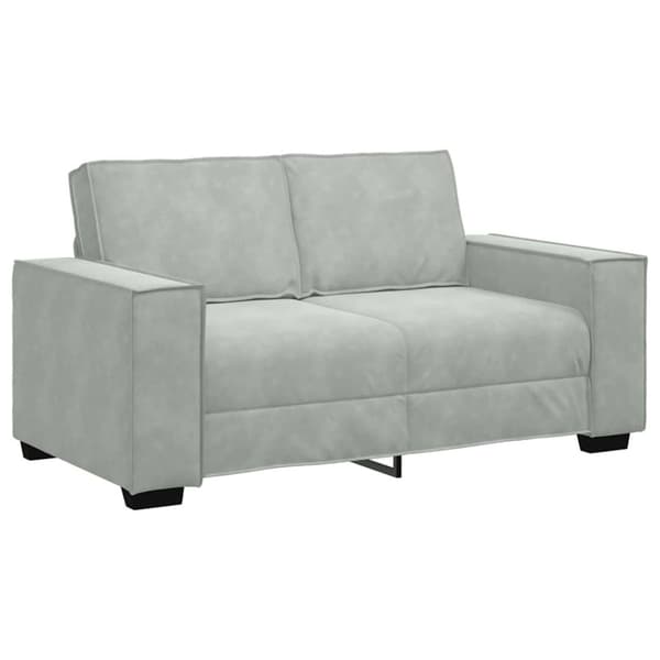 2-sitssoffa ljusgrå 160x78x84 cm sammet