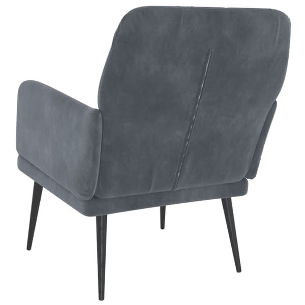 Fåtölj mörkgrå 62x79x79 cm sammet