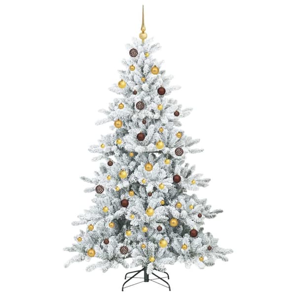 Plast Hingad Julgran med 300 LED-lampor Vit 210 cm PVC och stål