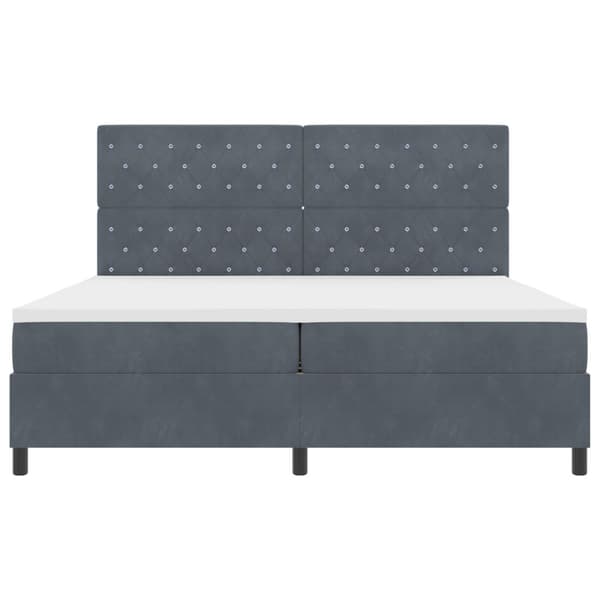 Bäddfjäder med madrass Mörkgrå 200 x 200 cm Sammet