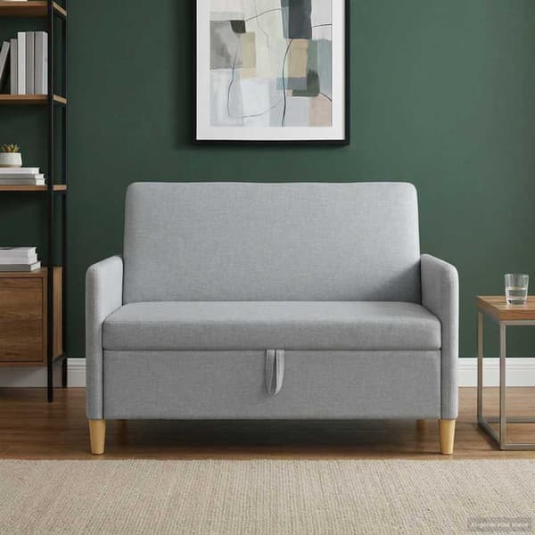 Soffa med förvaring Ljusgrå 122 x 78 x 87 cm Polyester