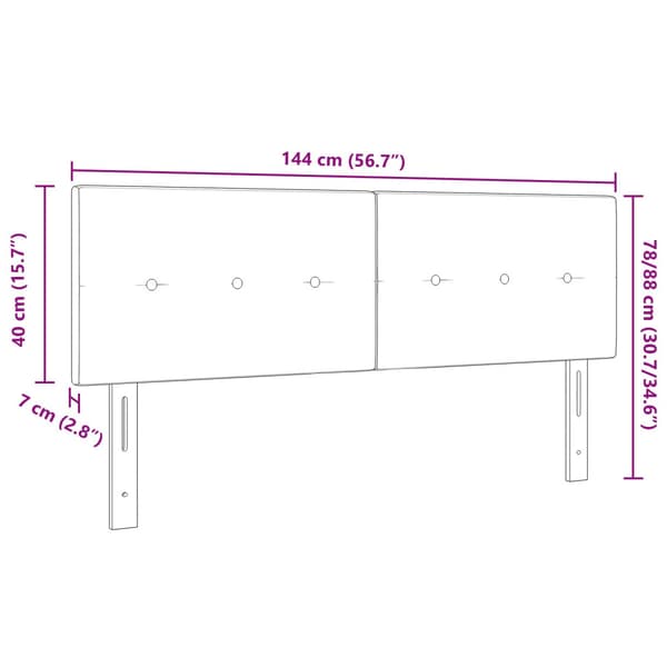 Huvudgavel Mörkgrå 144 cm Sammet