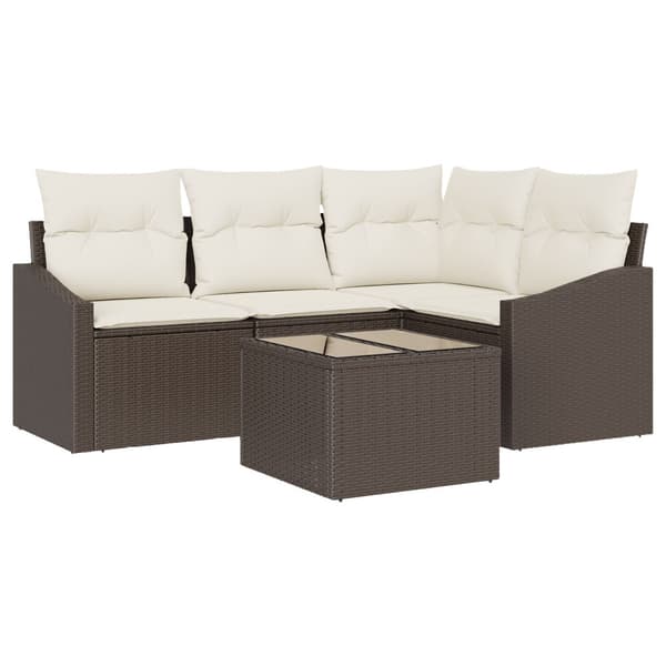Soffset med kudde 5 pcs Brun konstrotting
