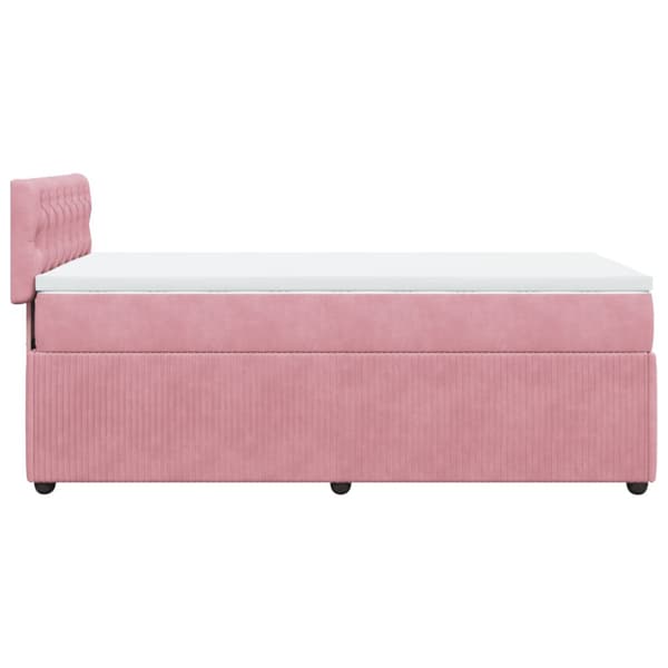 Ramsäng med madrass rosa 100x200 cm sammet