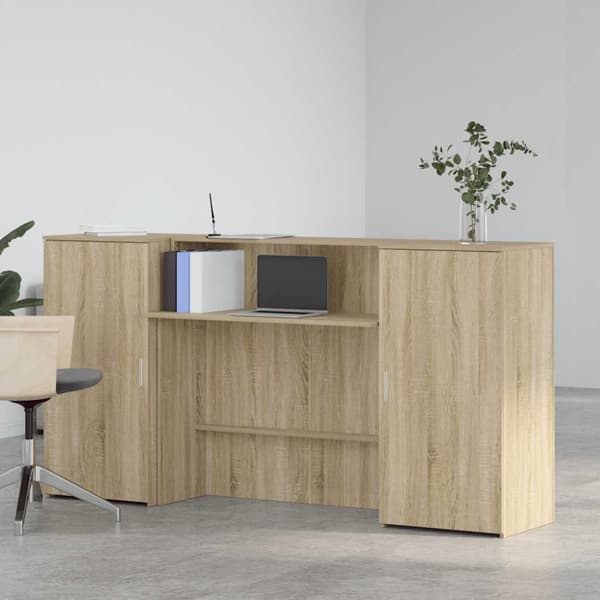 Receptionsdisk sonoma-ek 200x50x103,5 cm konstruerat trä