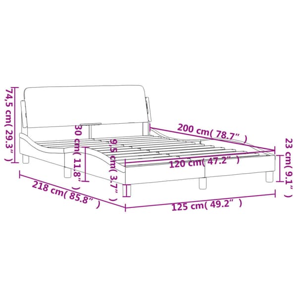 Bed Frame "Dover" Light Grey 120x200 cm Velvet