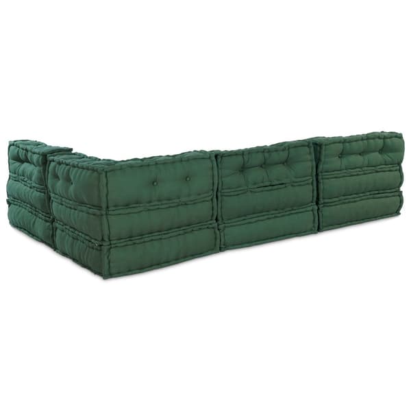 Modulsofa enhet 4 pcs Grön Tyg