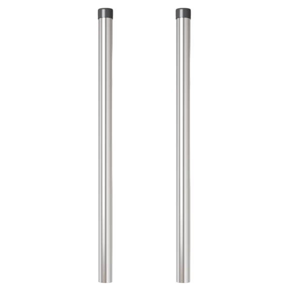 Stängselstolpe 2 pcs Silver 60 cm Pulverlackerad stål