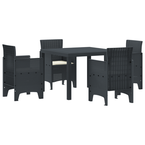 Trädgårdsmöbelset 5 pcs Antracit Polypropylen