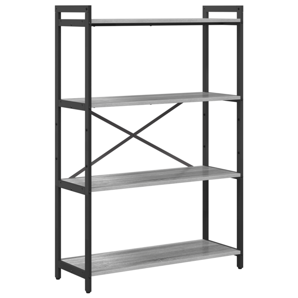 Hyllsystem Grå sonoma 80 x 30 x 120 cm Konstruerat trä