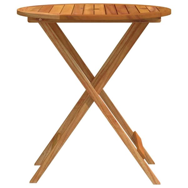 Hopfällbart trädgårdsbord Ø60x75 cm massivt eukalyptusträ
